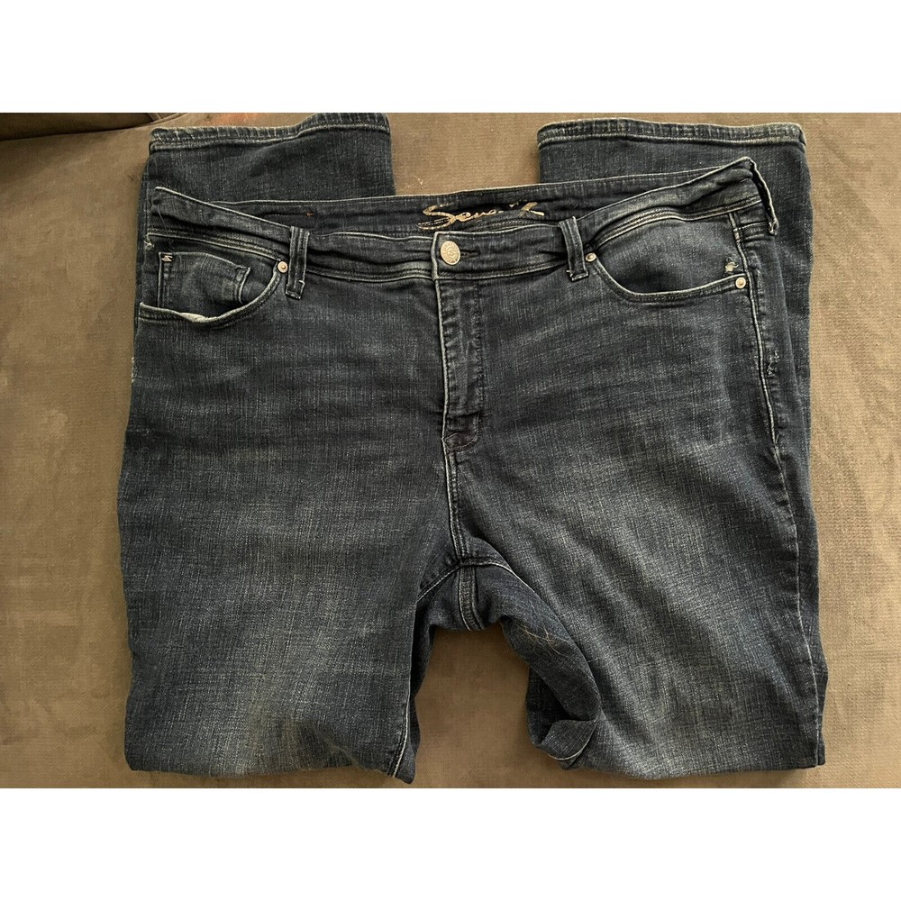 Seven7 Dojo Plus Size 20‎ Blue Boot Cut Stretch High Waist Jeans Women 41x31